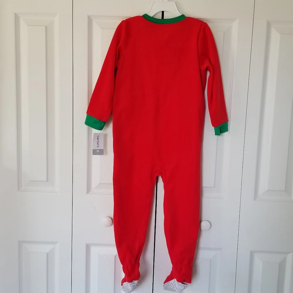 Carter's Fleece Sleeper Holiday Reindeer 4T